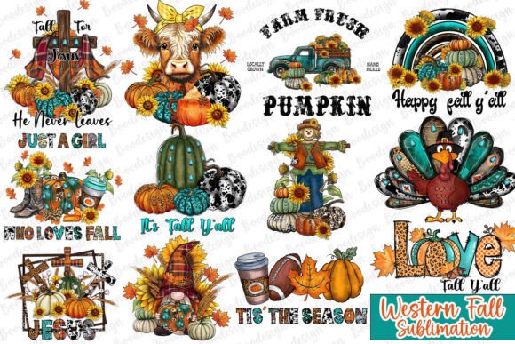 Autumn Western Fall Vibes PNG Bundle