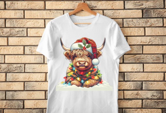 Christmas Highland Cow Png, Western Png