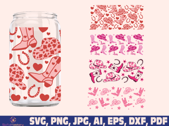 Cowboy Cowgirl Libbey Can Glass Svg Review