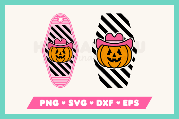 Cowboy Pumpkin Halloween Motel Keychain