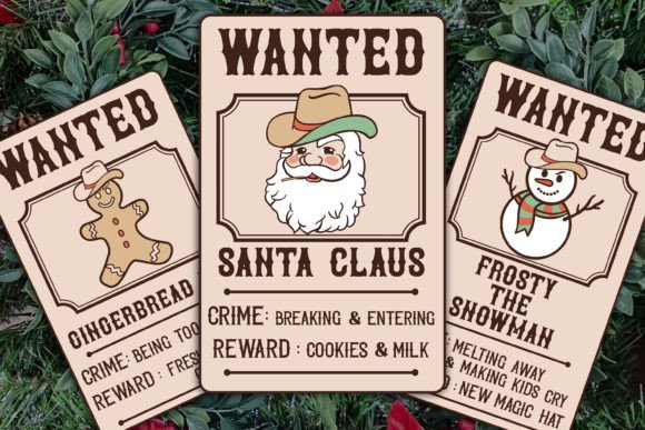 Wanted Christmas Posters 3 SVG Signs Review